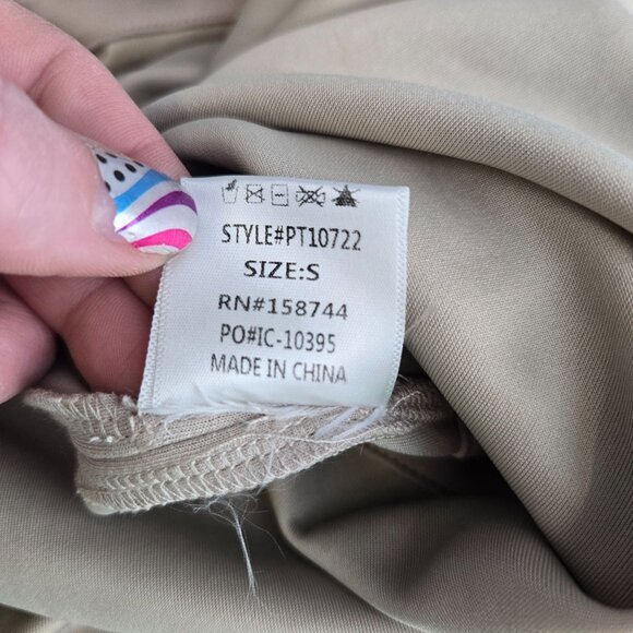 P Cill size small super soft beige rolled high neck drawstring cinch waist modal - Picture 7 of 10